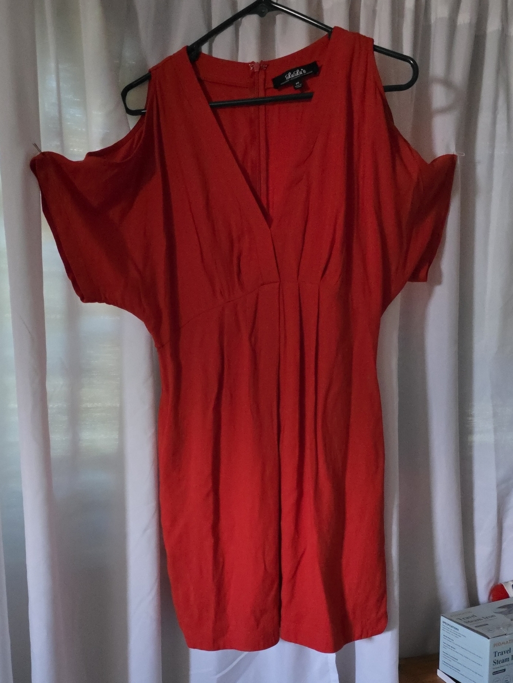 Lulu's Red Midi Cold-Shoulder Dress